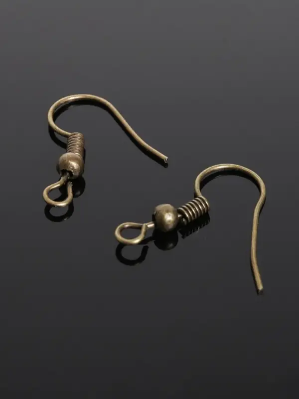 Швензы для сережек-крючки с бусиной (набор 5 пар), бронз Швензы для сережек-крючки с бусиной (набор 5 пар), бронз