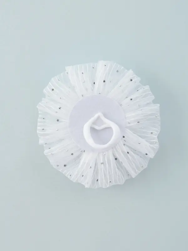 Бант для волос на резинке &laquo;Школьница&raquo;, волнушка роза полоски, d=11 см, белый