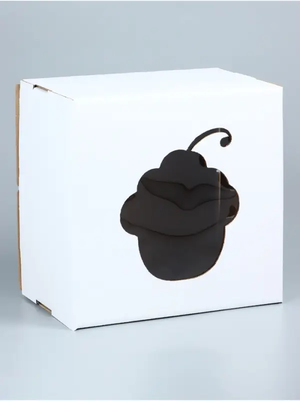 Коробка под торт с окном, &laquo;Пироженка&raquo;, с усиленным дном, белая, 30&times;30&times;19 см