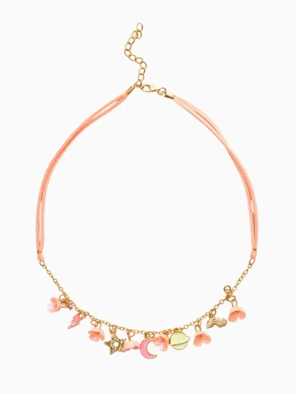 Набор детский &laquo;Выбражулька&raquo; космос, 3 предмета: бусы, пусеты, кольцо, цвет розово-золотой