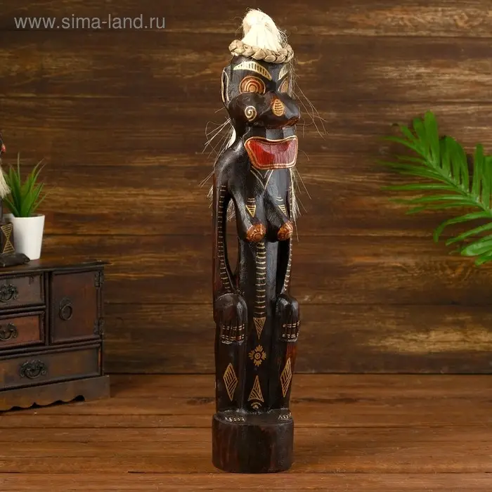 Статуэтка &laquo;Абориген Дарма&raquo;, 9&times;9&times;55 см, дерево