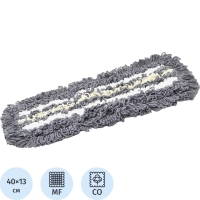 Насадка МОП плоский 40х13 см, хлопок+серая виск+микроф, т-обр ухо AS3709