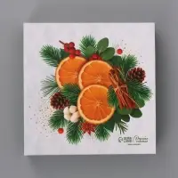 Коробка подарочная для 8 конфет и шоколад &laquo;Мандарины&raquo;, 17.7&times;17.8&times;3.8 см