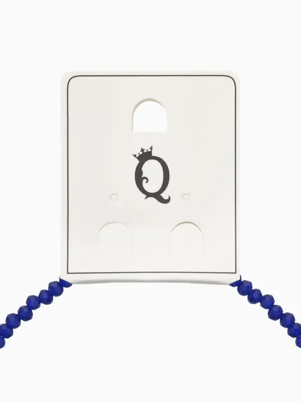 Чокер из бисера «Хрусталь» тёмно-синий в серебре, 37 см + 5 см доп, цепочка