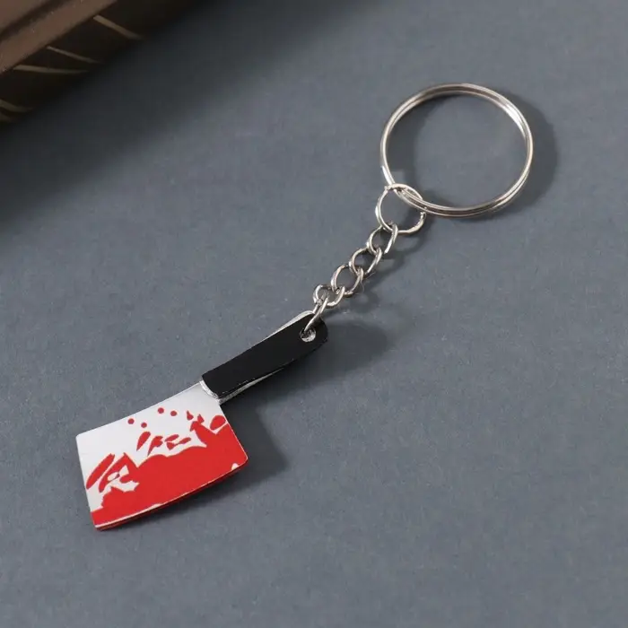 Брелок акрил зеркальный "Окровавленный тесак" 4,6х1,6х0,4 см