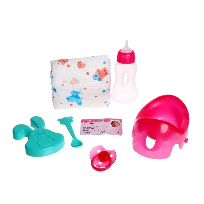 Пупс функциональный «Малыш» пьет, писает, с аксессуарами Пупс функциональный «Малыш» пьет, писает, с аксессуарами