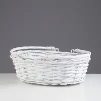 Корзина плетеная с подвижными ручками, 33 х 26 х 11см, белая