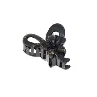 Крабик для волос &laquo;Классик&raquo; цветок петельки, 7&times;4.5 см, чёрно-золотой