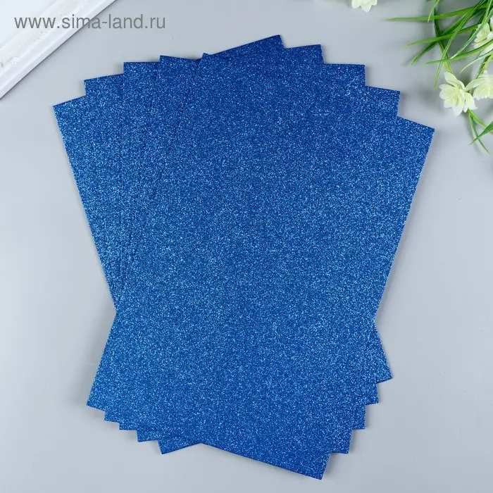 Фоамиран глиттерный Magic 4 Hobby 2 мм цв. синий, 20х30 см Фоамиран глиттерный Magic 4 Hobby 2 мм цв. синий, 20х30 см