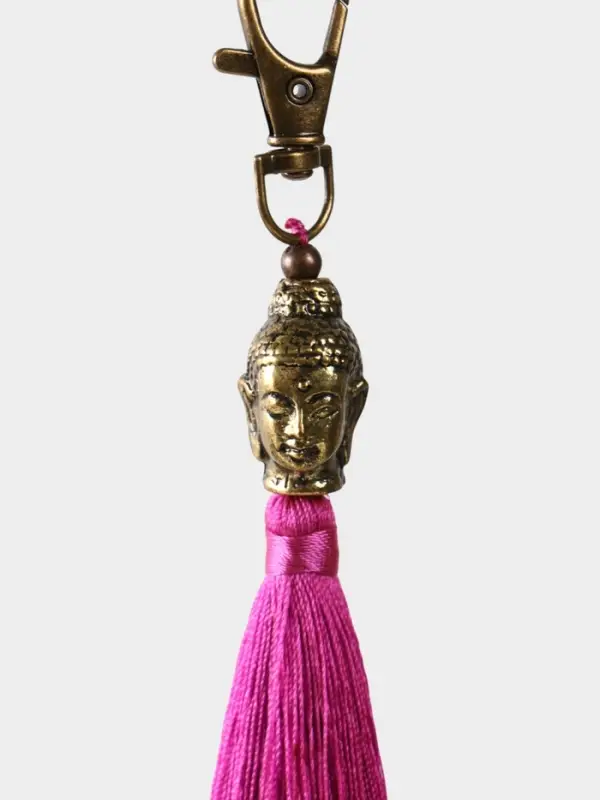 Брелок-кисточка Брелок-кисточка "Будда" 17 см, цв. фуксия, золотистый