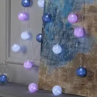 Гирлянда &laquo;Нить&raquo; 5 м с насадками &laquo;Клубки серо-розовые&raquo;, IP20, прозрачная нить, 20 LED, свечение белое, 220 В