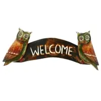 Панно "Совушки welcome" дерево 50х4х20 см