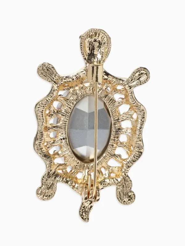 Брошь &laquo;Черепаха&raquo; морская, цветная в золоте
