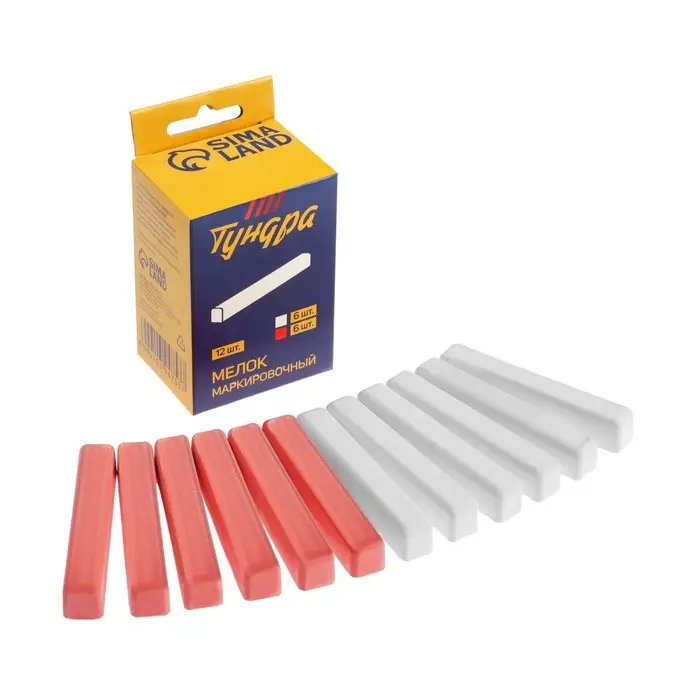 Мелки маркировочные ТУНДРА, белые и красные, 12 шт. Мелки маркировочные ТУНДРА, белые и красные, 12 шт.