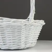 Корзина плетёная для хранения, лоза, овальная, с ручкой, белая, набор 4 шт.