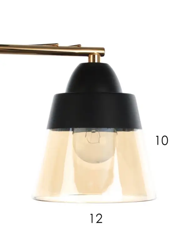 Люстра потолочная BayerLux &laquo;Кансе&raquo;, 2хЕ27, 40 Вт, черно-золотой, 41&times;15&times;23 см