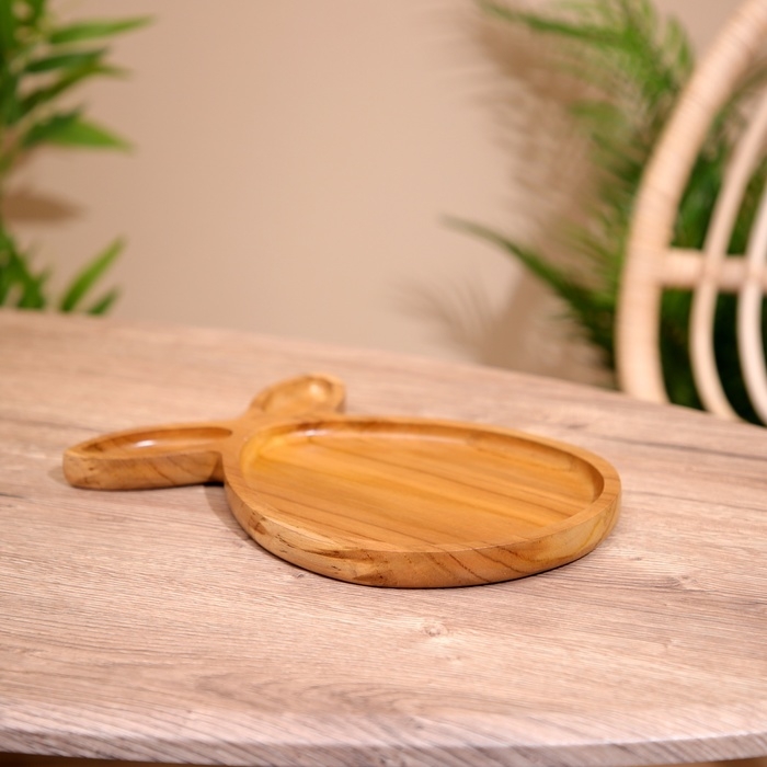 Блюдо Блюдо "Ушки" тиковое дерево 19х2х28 см