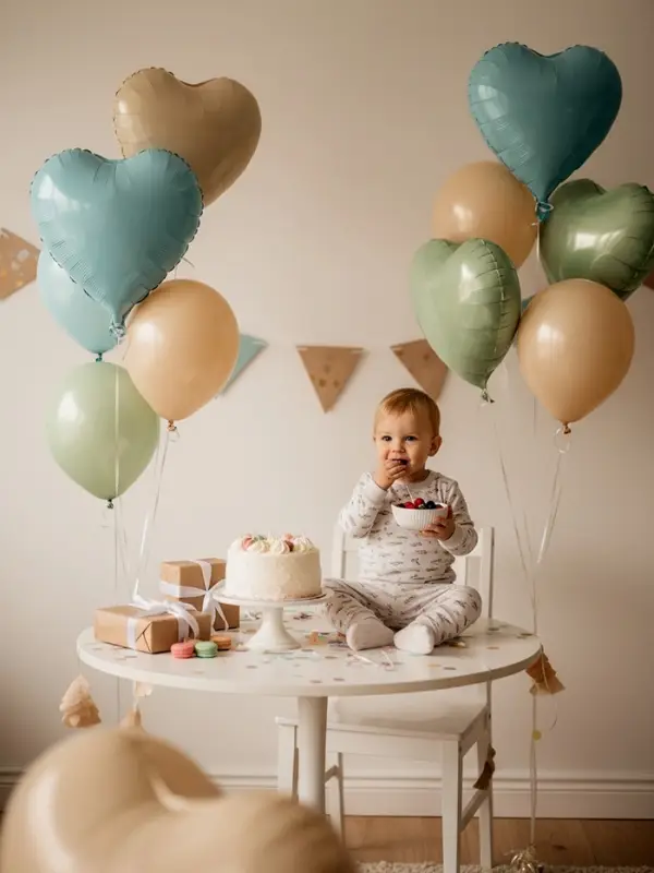 Воздушные шары фольгированные 17" "Сердце" цвет кремовый сатин, набор 5 штук