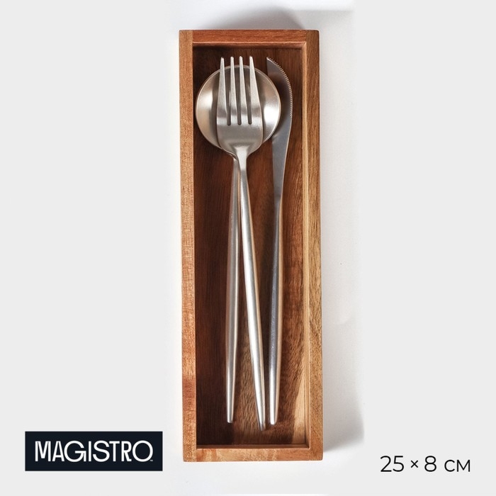 Лоток для подачи столовых приборов Magistro Tropical 25×8×4 см, акация Лоток для подачи столовых приборов Magistro Tropical 25×8×4 см, акация