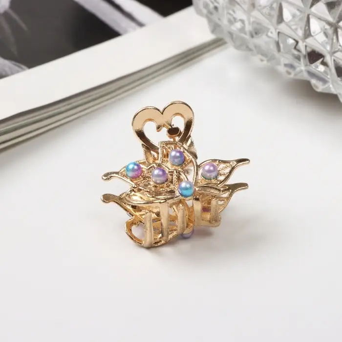 Крабик для волос «Адель», бабочка, 2.5 см, золото Крабик для волос «Адель», бабочка, 2.5 см, золото