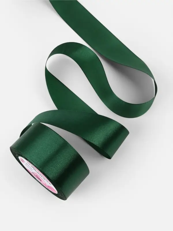 Лента атласная, 40 мм, 23&plusmn;1 м, тёмно-зелёная №128