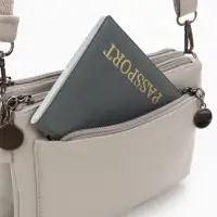 Сумка женская кросс-боди на молнии, 20.5&times;2&times;13 см, серая