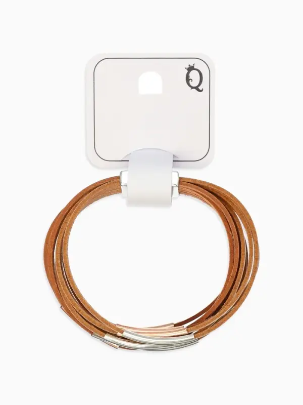 Браслет кожаный манжета на магните &laquo;Линии&raquo;, L=18.5 см, белый, бежевый