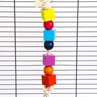 Игрушка для птиц "Кубики", 25 х 3 см, микс цветов