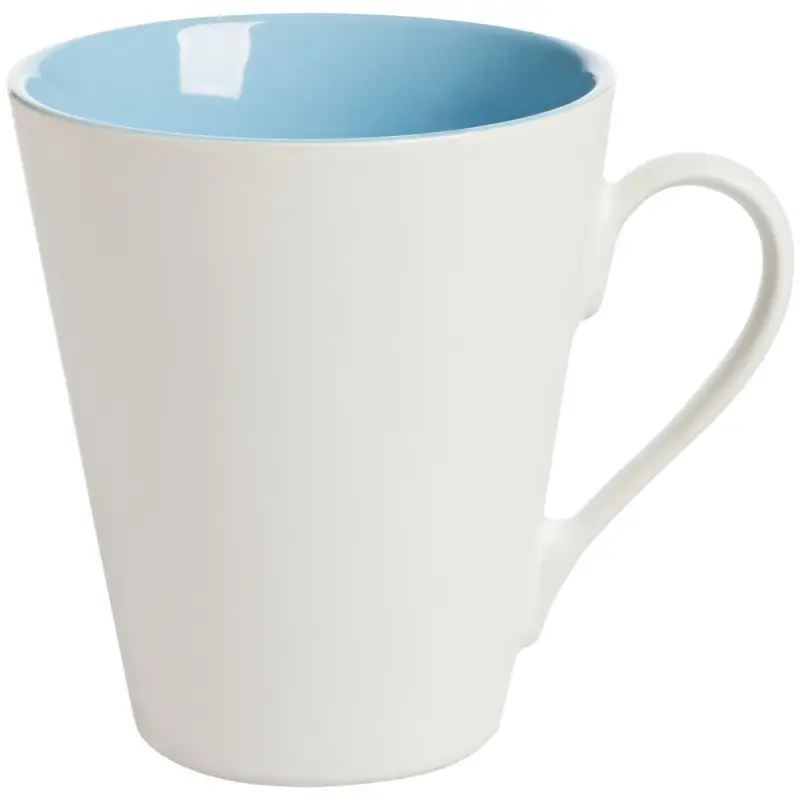 Кружка New Bell матовая, белая с голубым Кружка New Bell матовая, белая с голубым