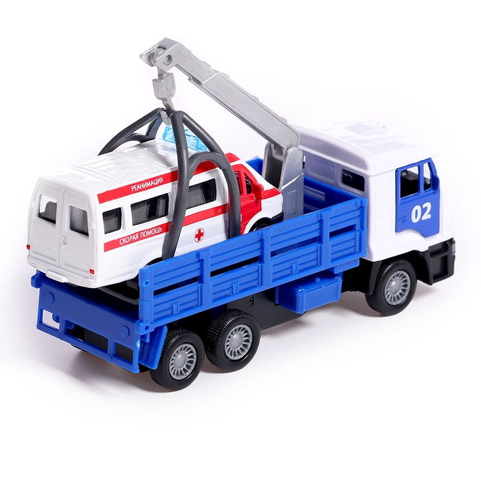Машина металлическая «KAMAZ эвакуатор», 12 см, открываются двери, подвижные детали, инерция, скорая помощь 7,5 см Машина металлическая «KAMAZ эвакуатор», 12 см, открываются двери, подвижные детали, инерция, скорая помощь 7,5 см