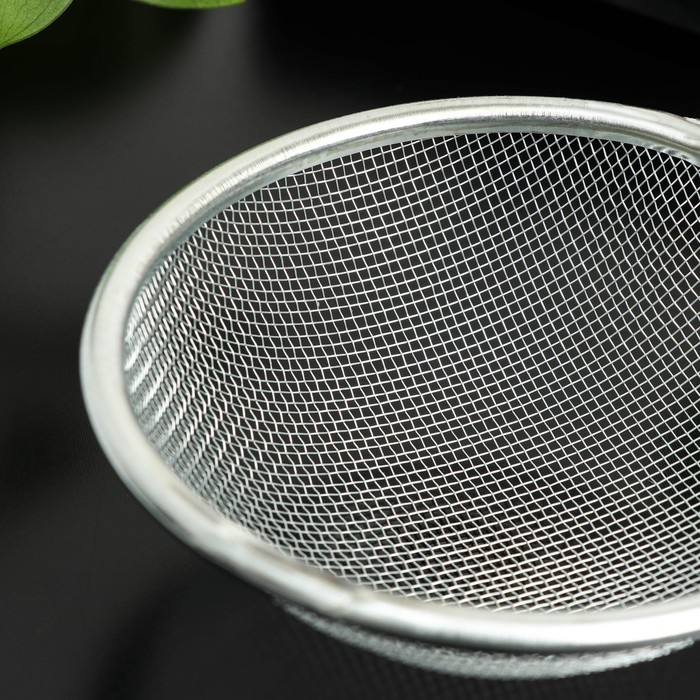 Сито для просеивания с ручкой Доляна «Хозяюшка», d=10 см, цвет зелёный Сито для просеивания с ручкой Доляна «Хозяюшка», d=10 см, цвет зелёный