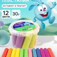 Воздушный пластилин,12 цветов, 30 г, в ведерке, Смешарики
