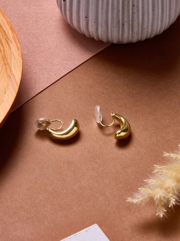 Клипсы «Тренд» капли, цвет золото