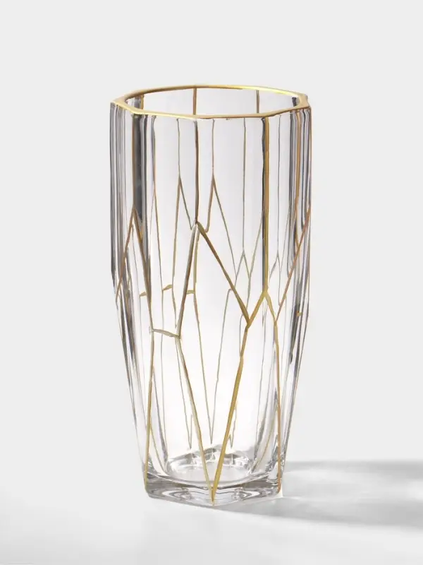 Ваза &laquo;Ронья&raquo; 23&times;11.5 см, стекло, прозрачно-золотая