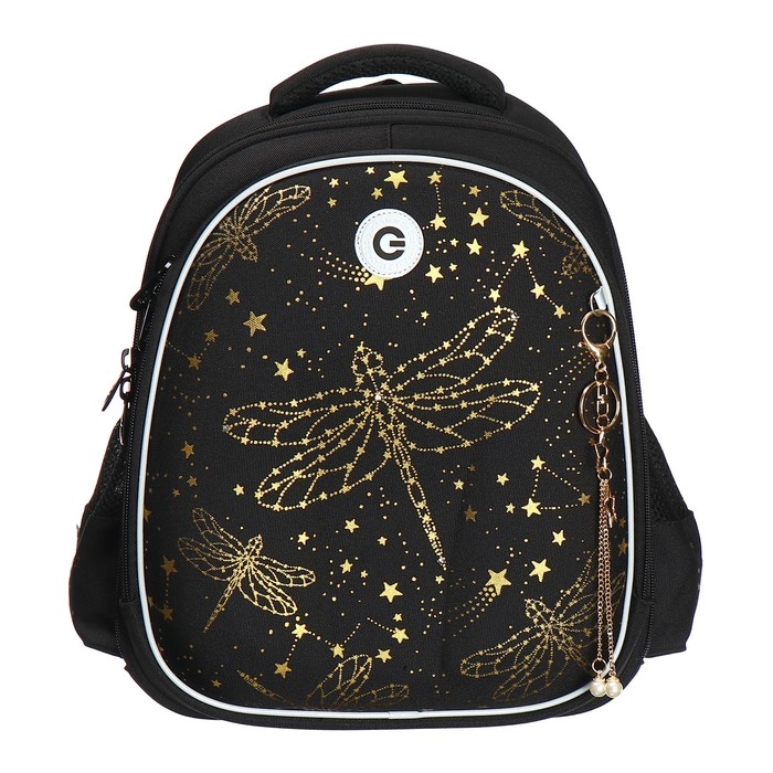 Ранец каркасный, 36 х 28 х 20 см, Grizzly, чёрный Ранец каркасный, 36 х 28 х 20 см, Grizzly, чёрный