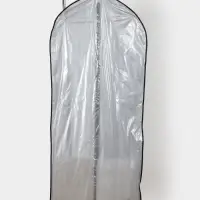 Чехол для одежды Доляна, 60&times;137 см, прозрачный, серый