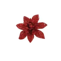 Ёлочные игрушки 6 шт. &laquo;Зимнее волшебство. Цветы пышные - блеск&raquo; пластик, 5&times;5 см, МИКС