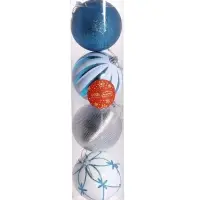 Ёлочные игрушки &laquo;Агнет&raquo; узоры, шары новогодние, набор d=8 см, 4 шт., МИКС