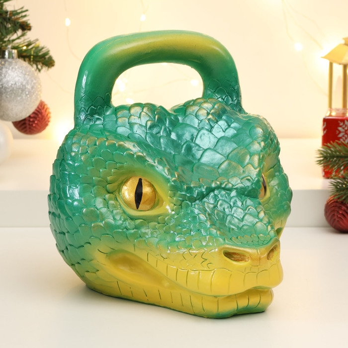 Копилка Копилка "Гиря Змея" зеленая, 20см