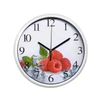 Часы настенные, серия: Кухня, &laquo;Малина&raquo;, дискретный ход, d=24.5 см, белые