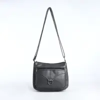 Сумка женская кросс-боди на молнии, 28&times;8.5&times;15 см, серая