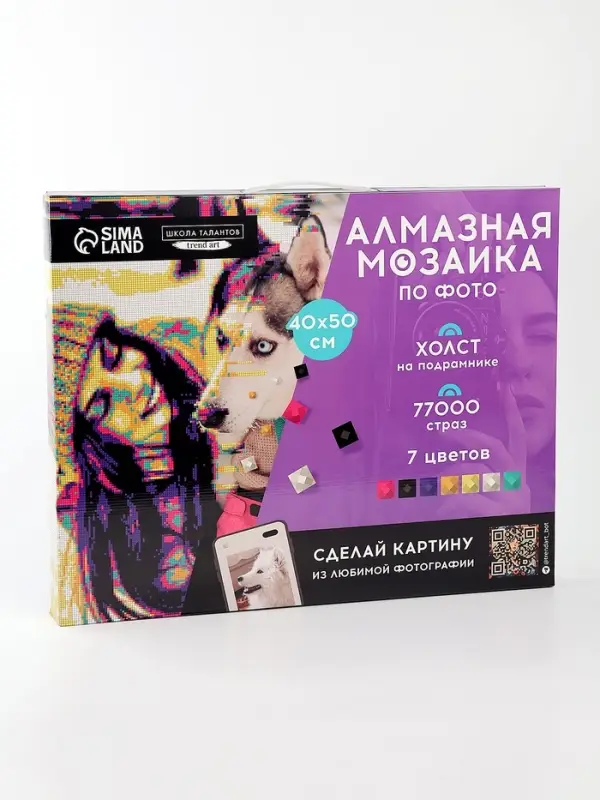 Алмазная мозаика по фото с полным заполнением &laquo;Pop Art&raquo;, на холсте с подрамником, 40&times;50 см