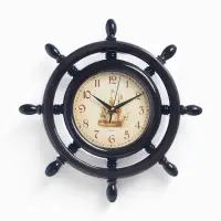 Часы настенные &laquo;Штурвал&raquo;, серия: Море, плавный ход, d=35 см, коричневые