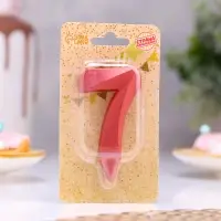 Свеча в торт «Грань», цифра 7, красный металлик, 6.5 см Свеча в торт «Грань», цифра 7, красный металлик, 6.5 см