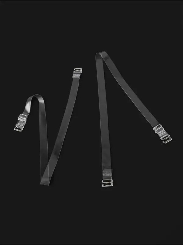 Лямки для бюстгальтера, силиконовые, фурнитура металл, 1 см, 37 см, пара, прозрачные