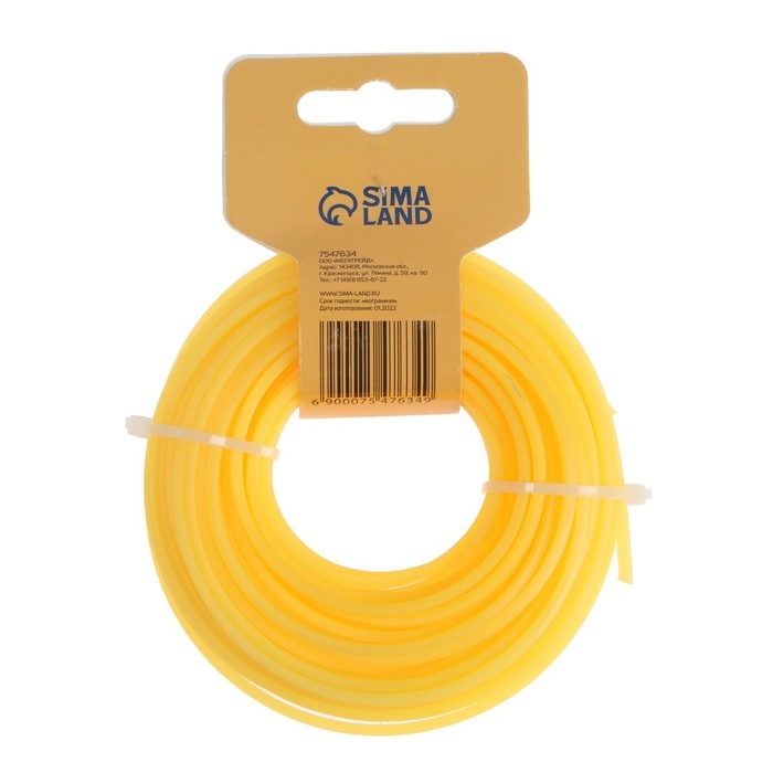 Леска для триммера ТУНДРА, сечение квадрат, d=4 мм, 15 м, нейлон Леска для триммера ТУНДРА, сечение квадрат, d=4 мм, 15 м, нейлон