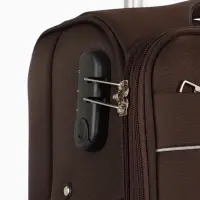 Чемодан на колёсах TEXTURA, кодовый замок, с увеличением, 36&times;25&times;58 см, 20", коричневый