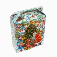 Подарочная коробка новогодняя Подарок "Волшебный город" 16,8 х 7 х 25 см. Новый год Подарочная коробка новогодняя Подарок "Волшебный город" 16,8 х 7 х 25 см. Новый год