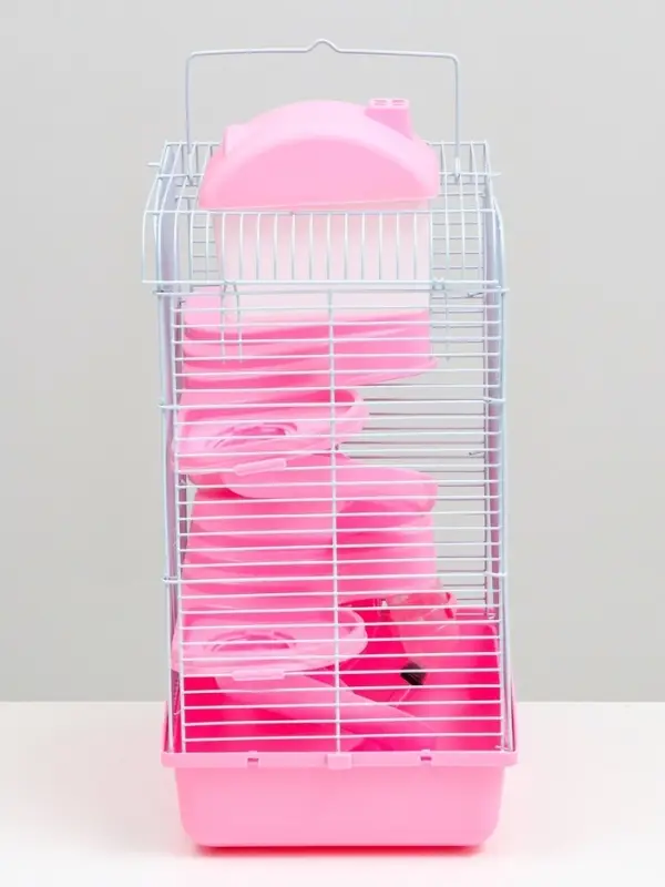 Клетка для мелких грызунов &laquo;Пижон&raquo;, с наполнением, 27&times;21&times;40 см, розовая