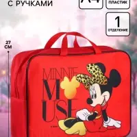 Папка с ручками А4, 35&times;27 см, текстиль, Минни Маус